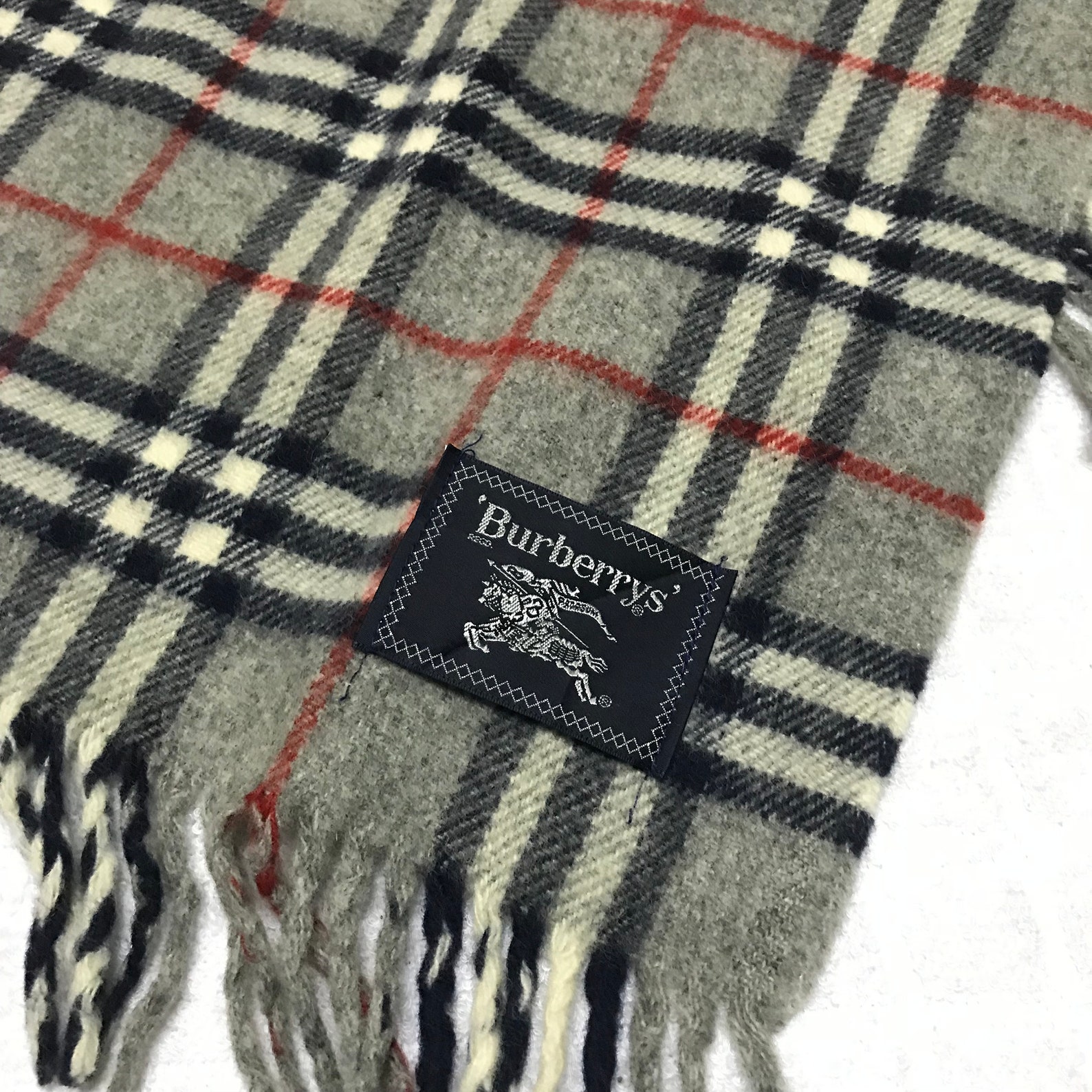 Vintage Burberry Burberrys Blanket Wool Embroidered Logo Big | Etsy