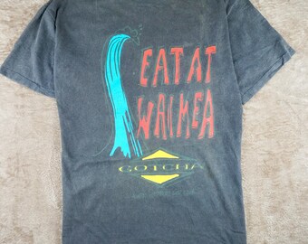 VTG Gotcha Eat At Waimea Sun Faded surfplank uit de jaren 90, Usa Made