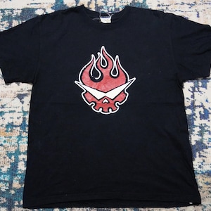 Gurren Lagann cartoon japan japanese brand black tee red logo