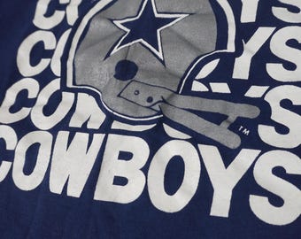 VTG Champion NFL Dallas Cowboys 90s Usa Made Heren Single Stitch Zeldzaam Stuk