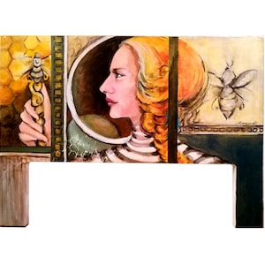 Beehive panels/St Gobnait/Original peinting/Symbols of Slovenia/Unique beehive big panels oil or acrylic painting for the apiary