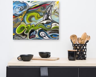 Abstract Orca Canvas Print, Killer Whale Art, Ocean Decor
