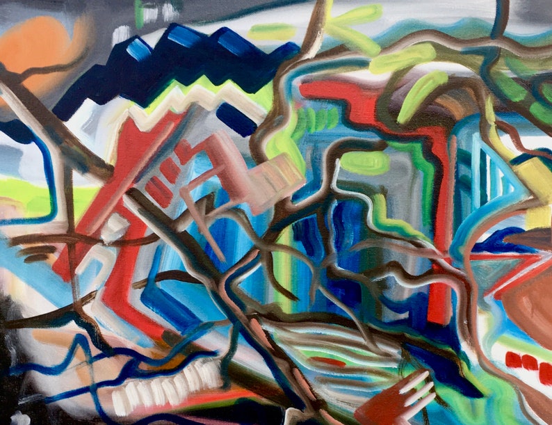 Original Oil on Canvas Golden Ears Abstract Art No Reproduction's ...