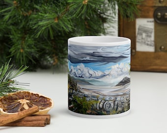 Long Beach Tofino White glossy mug