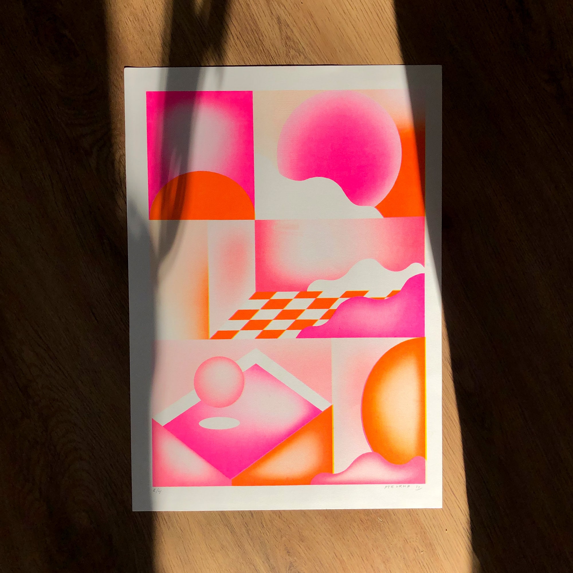 Life Drawing Risograph A3 Risograph Print of a Pink Yellow Still-life - Etsy