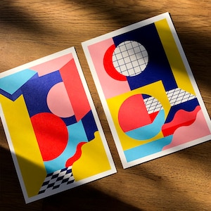 Juego de dos cartas coloridas (A5)
