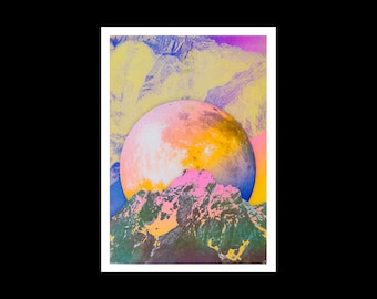 A3 risograph print of a colorful dreamscape 02