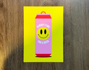 A5 colorful offset print always time for a beer