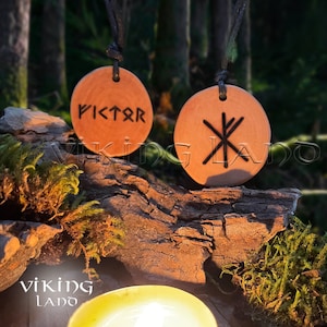 Collar vikingo personalizado - Collar con nombre personalizado - Amuleto poderoso para la riqueza - Joyería nórdica - Collar de runas - Runa de unión para la riqueza