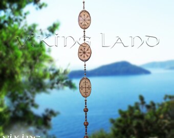 Magical Icelandic Staves Home Protection Amulet - Helm of Awe - Vegvisir Compass - Protection Against Evil - Galdrastafur - Asatru - Norse