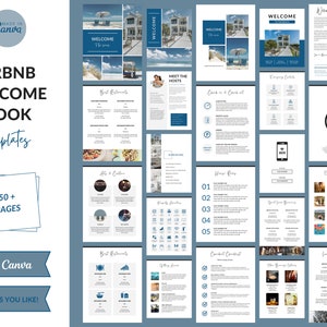 Airbnb Welcome Book Template, Vacation Rental Welcome Book, VRBO Welcome Book, Airbnb Guest Book, Editable Canva Welcome Guide