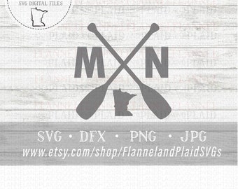 Paddle Minnesota svg dxf png jpg Archivo digital para silueta, Cricut, reserva de chatarra u otras máquinas de corte electrónico / BWCA MN