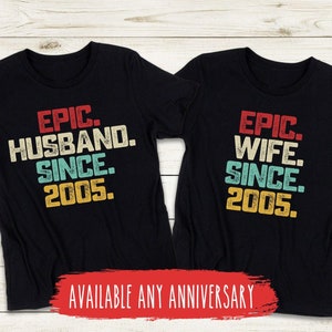 20 Year Anniversary Gift For Husband Wife Shirt 20th Wedding Gift For Couple Him Her Married 20 Years Together Twenty Year Anniversary