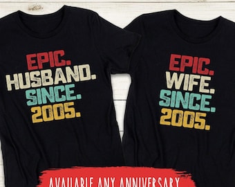 20 Year Anniversary Gift For Husband Wife Shirt 20th Wedding Gift For Couple Him Her Married 20 Years Together Twenty Year Anniversary