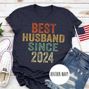 2nd Anniversary Cotton T-Shirt, Husband Since 2024