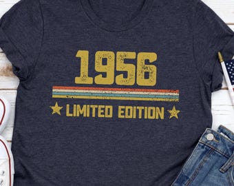 1956 Birthday T-Shirt: 70 Years of Awesomeness Retro Cotton Tee, 70th Birthday Gift