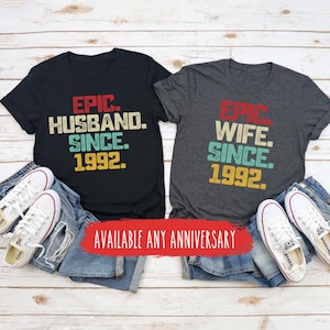 34th Wedding Anniversary Epic Husband and Wife Since 1992 Shirt