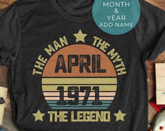 55e verjaardagscadeau T-shirt heren – geboren in 1971, echtgenoot, vader