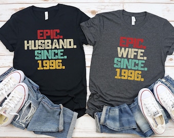 Camisetas para parejas, regalo para el 30.º aniversario de bodas (marido y mujer).