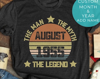 70th Birthday Gift for Him, 70th Birthday Shirt, Born in 1955 Grandpa, 70th Birthday Decorations, Birthday Gifts for Him 70th