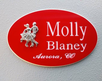 Square Dancers Oval Badge