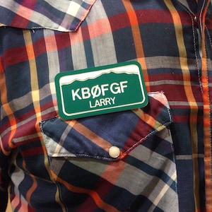 HAM Radio Call Sign Badge, Colorado Licence Plate style