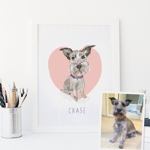 Custom Dog or Cat Illustration / Dog Drawing / Custom Dog Art / Pet Lovers Gift / Whimsical Cat Drawing / Fun Personalized Pet Portrait 8x10