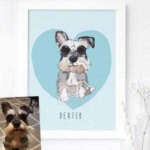 Custom Dog or Cat Illustration LARGER / Custom Dog Art / Pet Lovers Gift / Dog Portrait / Cat or Dog Gift Personalized Pet Portrait 11 x 14
