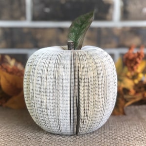 Folded book art, apple, upcycled book, teacher gift, unique gift