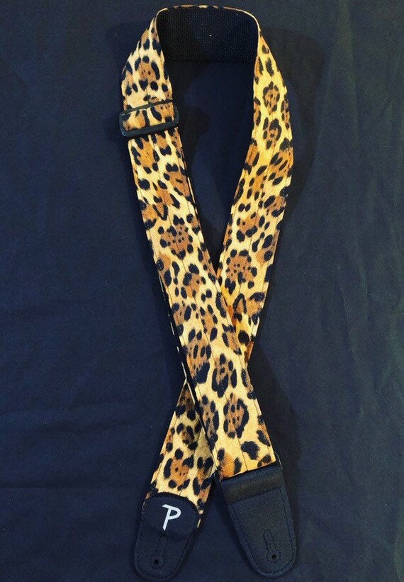 Leopard print guitar strap Etsy