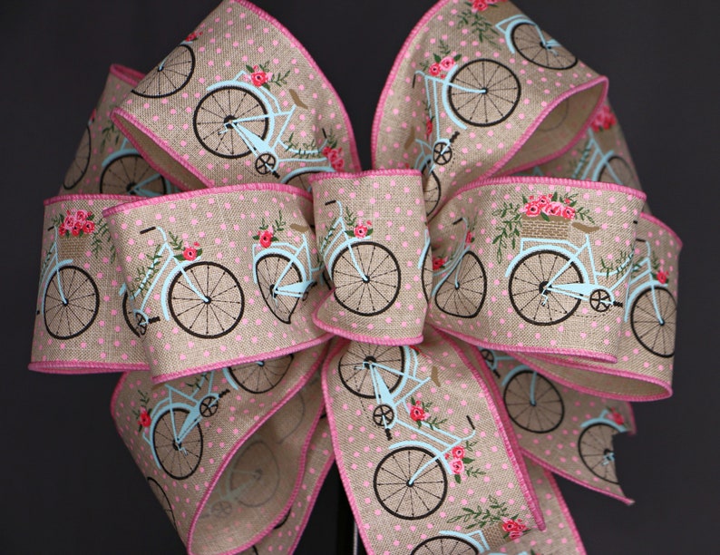 Bicycle Wreath Bow Bicycle Bow Spring Bow Summer Bow Etsy