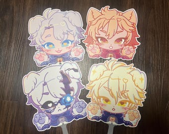 Honkai Star Rail Puppy and Kitty Paws Phainon Mydei Flame Reaver Khaslana Hand Fan