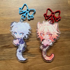 3&quot; Honkai Star Rail Phainon and Mydei Tail Wagging Keychains