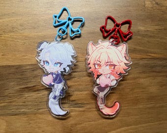 3" Honkai Star Rail Phainon and Mydei Tail Wagging Keychains