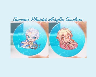 Honkai Star Rail Phainon and Mydei Summer Chimera Acrylic Ripple Coaster