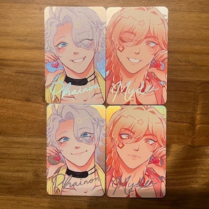 Honkai Star Rail Phainon and Mydei Summer Matte Holographic Photocards