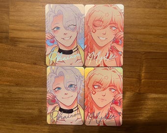 Honkai Star Rail Phainon and Mydei Summer Matte Holographic Photocards