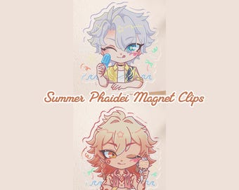 Honkai Star Rail Phainon and Mydei Summer Acrylic Magnet Fridge Clip
