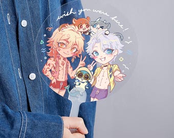 Honkai Star Rail Phainon and Mydei Summer Chimera Transparent Hand Fan