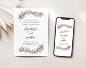 Floral Dinner Rehearsal Evite: Elegant Wedding Rehearsal (Digital)