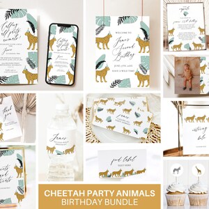 Cheetah Calling All Party Animals Birthday Bundle, Safari Birthday, Wild Safari, Wild One, Zoo Birthday, Instant Download, Templett,0009-CBB