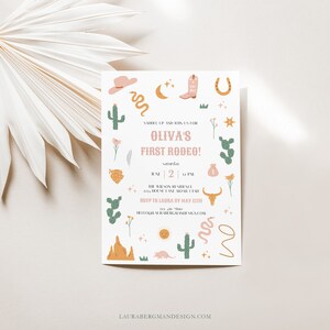 Wild Western Birthday Invite, Wild West, Instant Download, Western Birthday, Cowgirl Birthday, Pink Cowgirl, Templett, Bonus Evite,  #0011-B