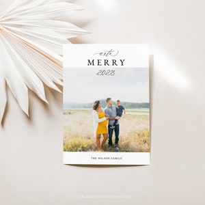 Tarjetas navideñas extra alegres, foto familiar, tarjeta navideña, descarga instantánea, 5" x 7", 7" x 5", EXT-MRY