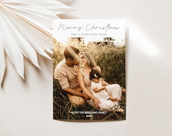 Happy Holidays, Merry Christmas Card, Photo Card, Editable Template, Instant Download, Templett