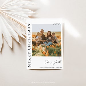 Merry Christmas, Photo Christmas Card, Editable Template, Add Own Photos, Instant Download, Templett