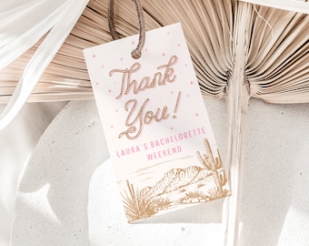 Last Rodeo Bachelorette Party Favor Tags: Desert Theme (Instant Download)