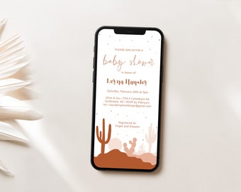 Desert Baby Shower Evite: Boho Terracotta Invitation (Digital)