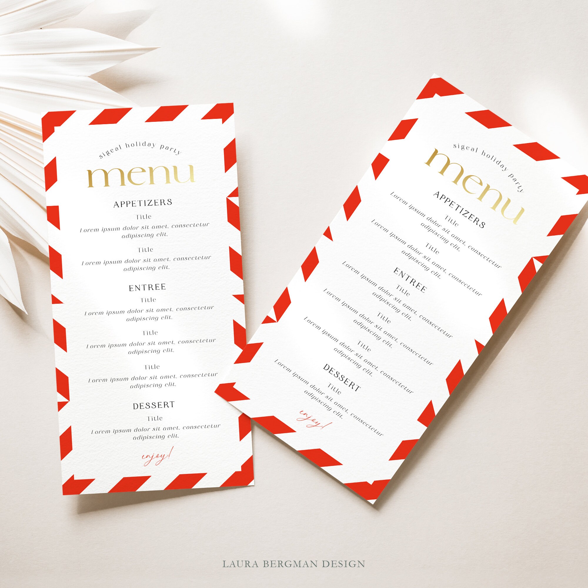 Festive Holiday Party Menu Template: Jingle & Mingle (instant Download ...