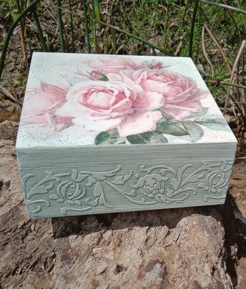 Unique decoupage wood box Personalized jewelry storage Best Etsy
