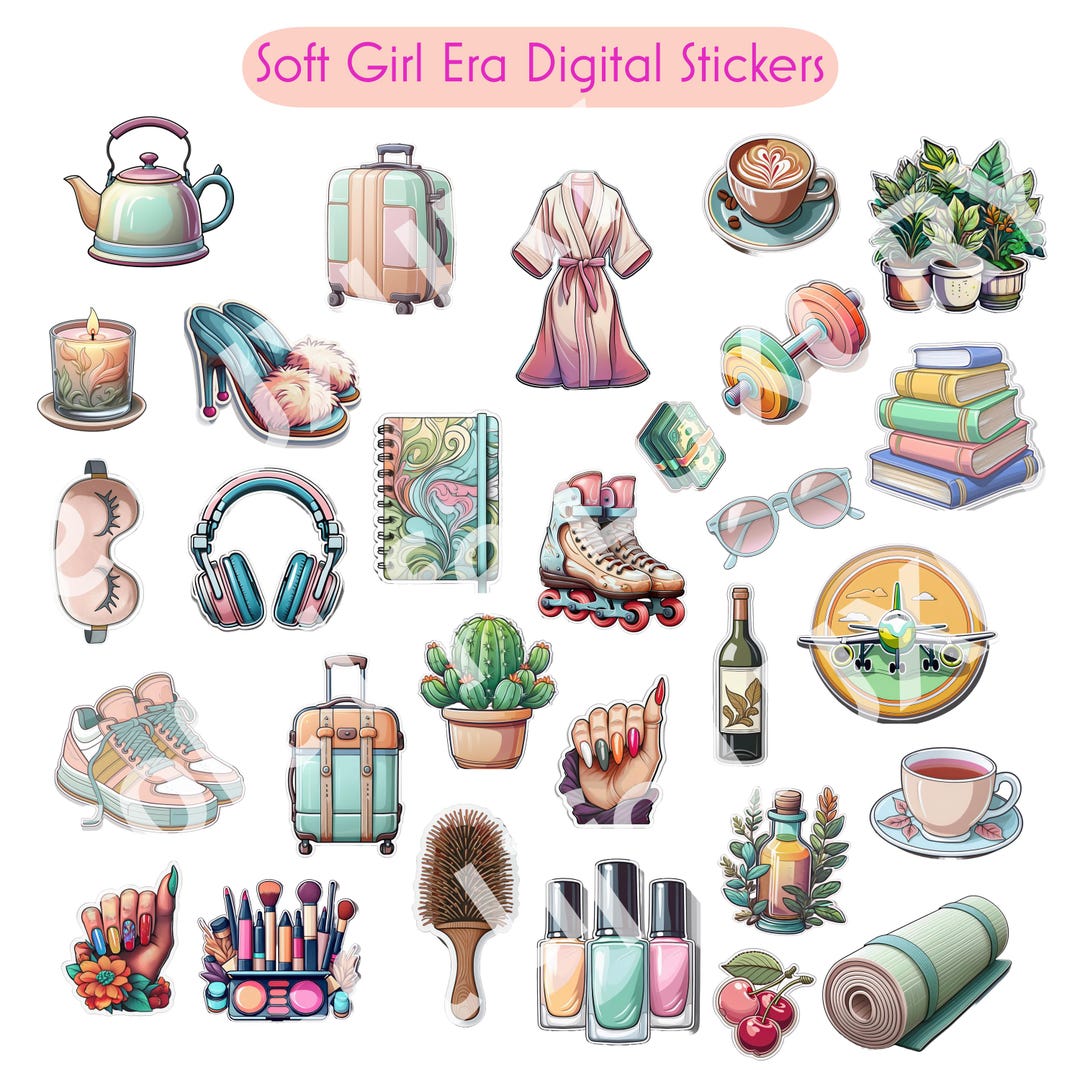 Digital Stickers, Luxury Clipart (PDF Files) Soft Life - Etsy